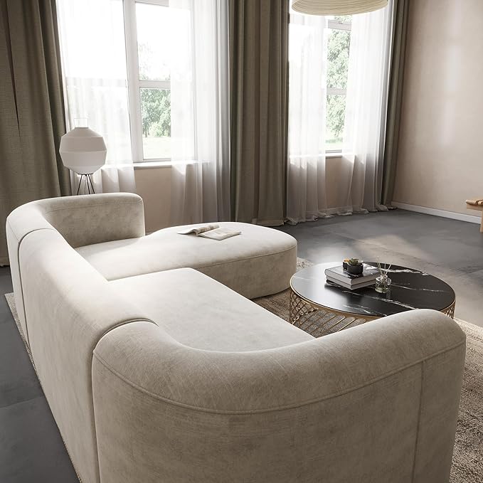 Acanva Luxury Modern Tight Curved Back Velvet Sofa, Minimalist Style Comfy Couch - Image 6