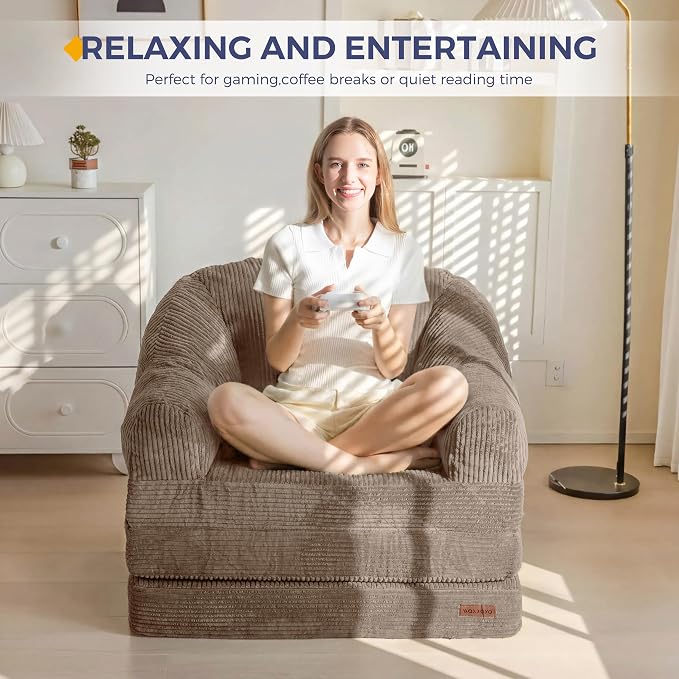 MAXYOYO Folding Sofa Bed with Backrest, Boneless Fold Out Couch Bed with Handle - Image 7