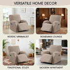 Oversized Recliner Chair Covers, 4-Piece Stretch Geometric Strokes Jacquard - Image 7