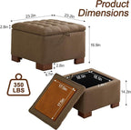 WUTUTUEE 24" Fabric Square Storage Ottoman - Image 2