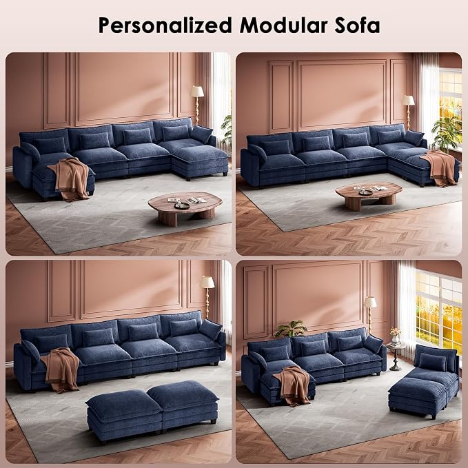 Marsail Modular Sectional Sofa 145.6" U-Shaped Modern Comfy Cloud Couch - Image 6