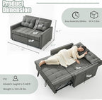 GOSUHI 52" Sleeper Sofa with Pull-Out Bed, 3-in-1 Convertible Sofa Bed - Image 2