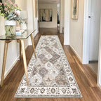 HEBE Hallway Runner Rug 2'8''x8', Washable Non Slip Kitchen Rug Runner | Soft - Image 6