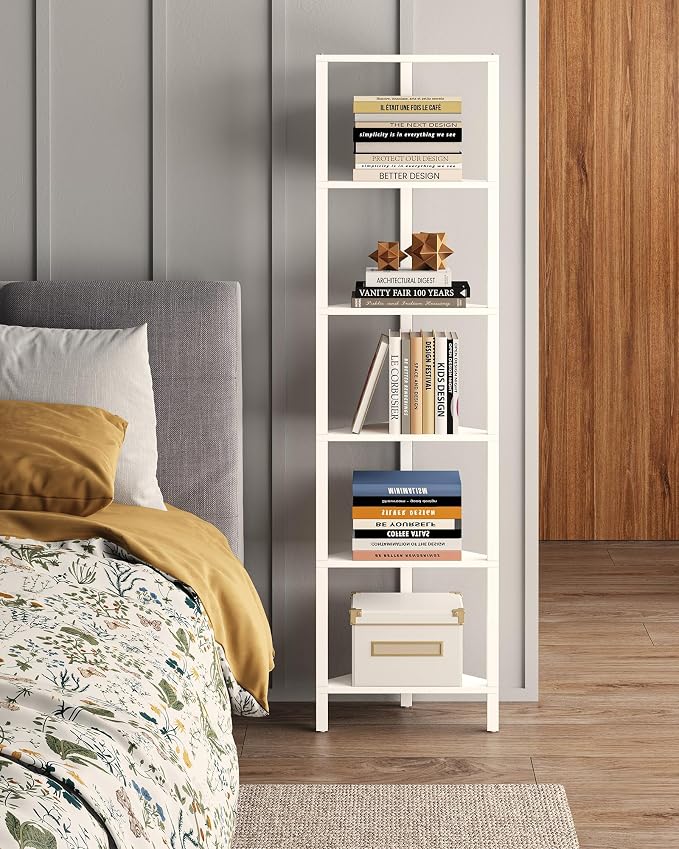 TUTOTAK 6-Tier Corner Bookshelf, Corner Shelf - Image 4
