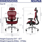 Nouhaus Ergo3D Ergonomic Office Chair Lumbar Support Mesh Office Chair - Image 3