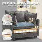 Modular Sectional Sofa Cloud Couch, Deep Seat Washable Chenille Fabric Sofa - Image 3