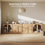 BELLEZE 4-Piece Modular Sideboard Buffet Cabinet Freely Configurable, Glass - Image 3