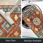 HEBE Boho Kitchen Rugs Set of 3, Non Slip Washable Kitchen Mats - Image 4