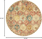 Lahome Moroccan Washable Round Rugs, Non-Slip Soft Round Rug 4ft Ultra-Thin | - Image 2