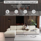 OHSIO Sectional Couch Covers, Wear Resistant Stretch Sofa Covers Washable Soft - Image 4