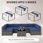 Outsunny 7 Piece Patio Furniture Set, Wicker Outdoor Sectional Sofa Set - Image 8