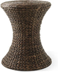 Casafield Hourglass Side Table, Espresso Dark Brown, Hyacinth Round End Table by Casafield