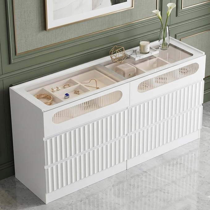senlin Fluted 6 Drawer Dresser, by SENLIN