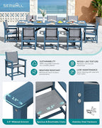 SERWALL 9 Piece Outdoor Dining Set - Image 3