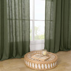 Linen Sheer Curtains 80 inch for Living Room, Soft Thick Light Filtering Boho - Image 9