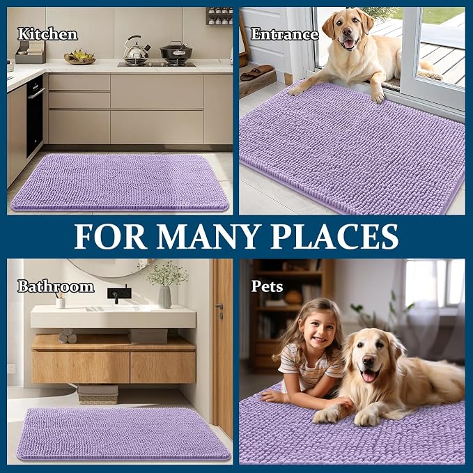 OLANLY Dog Door Mat for Muddy Paws 47x20, Super Absorbent Chenille Mud Mat | - Image 8