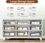 VINGLI 9 Drawer Dresser White Fluted Dresser - Image 6