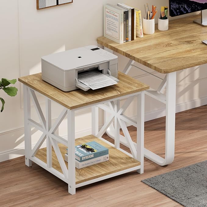 GreenForest End Table with 2-Tier Storage Shelf, 24 inch Large Side Table - Image 5