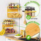Magnetic Shelf for Fridge with Wood Lid, Fruit Potato and Onion Storage Bins - Image 2