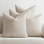 MIULEE Soft Decorative Chenille Pillow Covers Cream 18x18 Pack of 4 | Modern by MIULEE