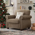 ONBRILL Nailhead Trim Armchair, Rolled Arm Accent Chair by ONBRILL