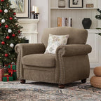 ONBRILL Nailhead Trim Armchair, Rolled Arm Accent Chair by ONBRILL