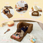 Toddler Couch, 2-in-1 Toddler Chairs Comfy 1-3 Years Old, Toddler Chair - Image 6