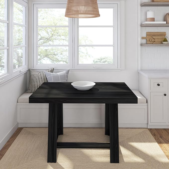 Plank+Beam 48 Inch Farmhouse Dining Table, Rustic Solid Wood Kitchen Table - Image 2