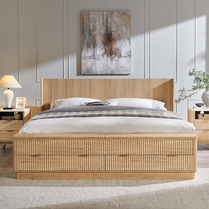 T4TREAM Fluted King Size Bed Frame - Image 3