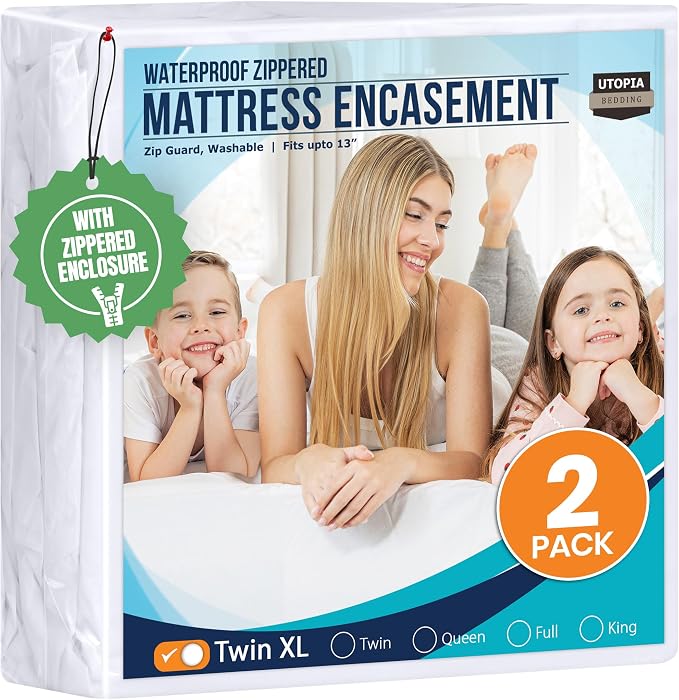 Utopia Bedding Mattress Protector Zippered Twin XL Size, 100% Waterproof Bed by UTOPIABEDDING