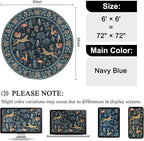 DUKINO 6ft Round Rug for Bedroom, WashableNon Slip Circle Rug, Low Pile - Image 2