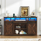 LED Farmhouse TV Stand for 65 inch TVs, Rustic Entertainment Center TV Cabinet - Image 7
