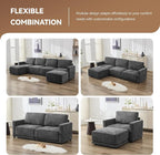 110.6" L Shaped Sectional Sofa, Modular Cloud Deep Seat Couch - Image 6