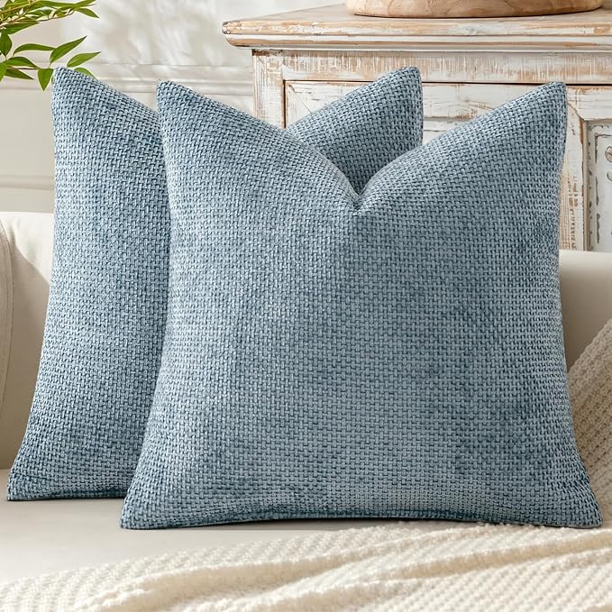 MIULEE Decorative Couch Throw Pillow Covers 16x16 Inch Coastal Blue 2 Pack | by MIULEE