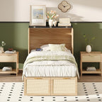 VINGLI Twin Size Rattan Murphy Bed - Image 5