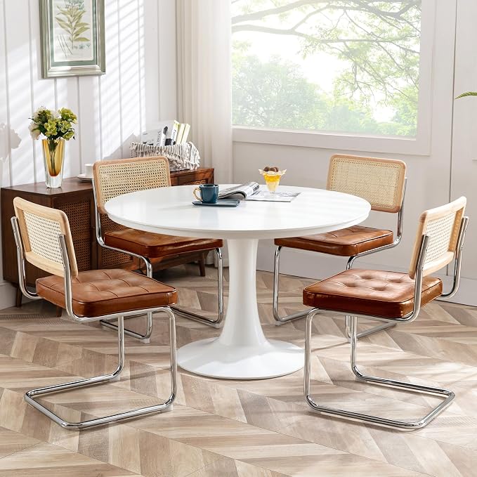Zesthouse Natural Rattan Dining Chairs Set of 6, Modern Dining Room Chairs - Image 8