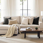 Faux Fur Throw Pillow Covers 20x20 Inch Set of 2 Boucle Neutral Decorative - Image 3