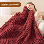 L'AGRATY Chunky Knit Throw Blanket - Image 4