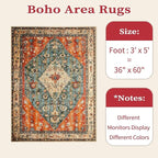 SERISSA 3x5 Washable Non Slip Boho Area Rug - Image 8