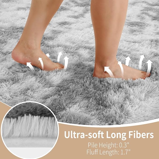 8x10 Area Rug Fluffy Shaggy Ultra Soft Faux Fur Non-Slip Machine Washable Carpet - Image 6