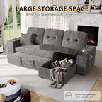 90 Inch Modular Sectional Sleeper Sofa Bed, 4 in 1 Pull Out Couch Bed - Image 5