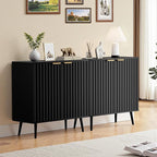 Fluted Buffet Cabinet Sideboard, Storage Cabinet, Modern Accent Cabinet Console - Image 3