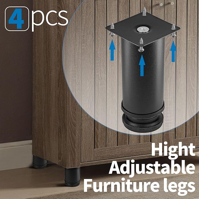 5 Inch Metal Furniture Legs Stainless Steel Adjustable Legs Black Metal Legs - Image 5