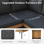 Aoxun Patio Furniture Set, 5 Piece Outdoor Sectional Sofas - Image 4