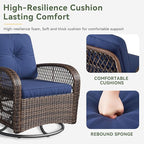 Aoxun 3 Pieces Patio Furniture Set, Patio Swivel Rocker Chairs Set of 2 - Image 4