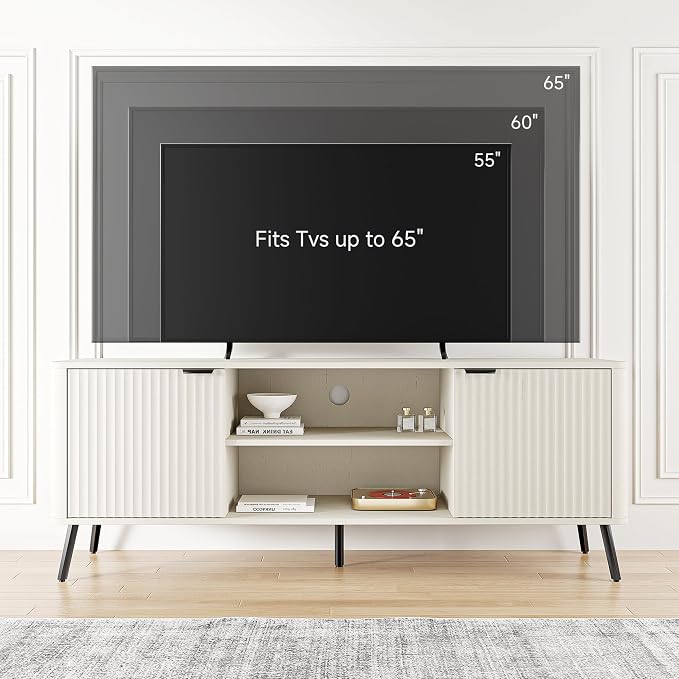 Fatmok TV Stand, Mid Century Entertainment Center - Image 4