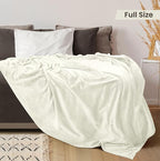Utopia Bedding Ultra Soft Fleece Bed Blanket Full Size Ivory | Microfiber Plush - Image 2