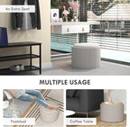 HOMCOM Round Storage Ottoman - Image 7