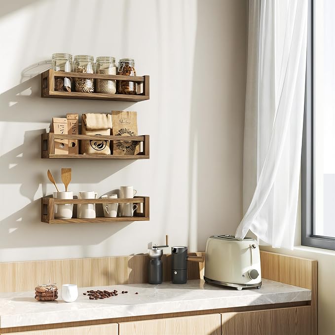 TidyCorner Upgraded Thick Floating Shelves, Solid Wood Bookshelf - Image 9