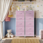 WLIVE Fabric Dresser for Bedroom, 5-Drawer Tall Dressers, Storage Organizer - Image 8